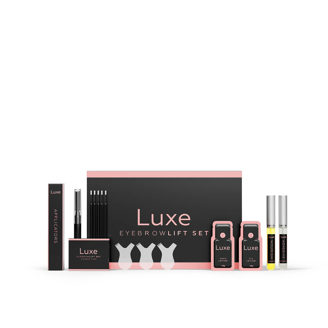 Luxe Wenkbrauwlifting Set, Luxe Cosmetics, Luxe, Luxe Eyebrowlift Set, Luxe Wenkbrauwlifting Kit, Luxe Eyebrowlift Kit, Luxe Wenkbrauwlifting Set doe het zelf, Luxe Cosmetica, wenkbrauw lamineren